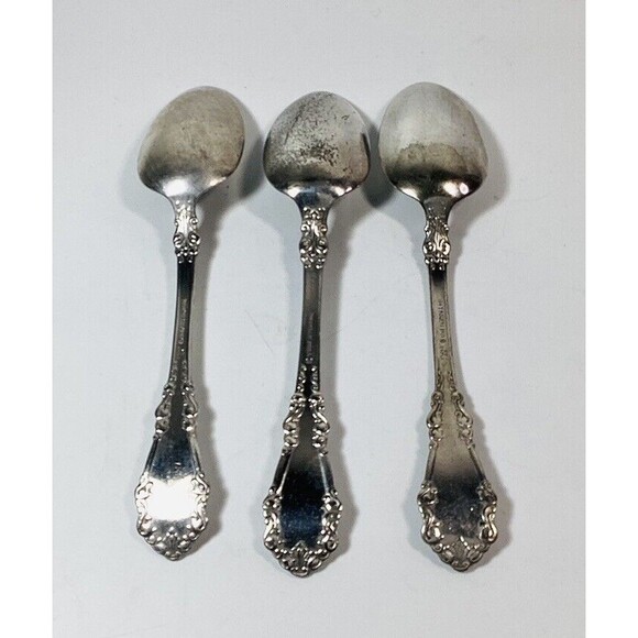 Tea Spoons 1847 Rogers Silver Plate XS Set Of Three Vintage - Picture 2 of 5